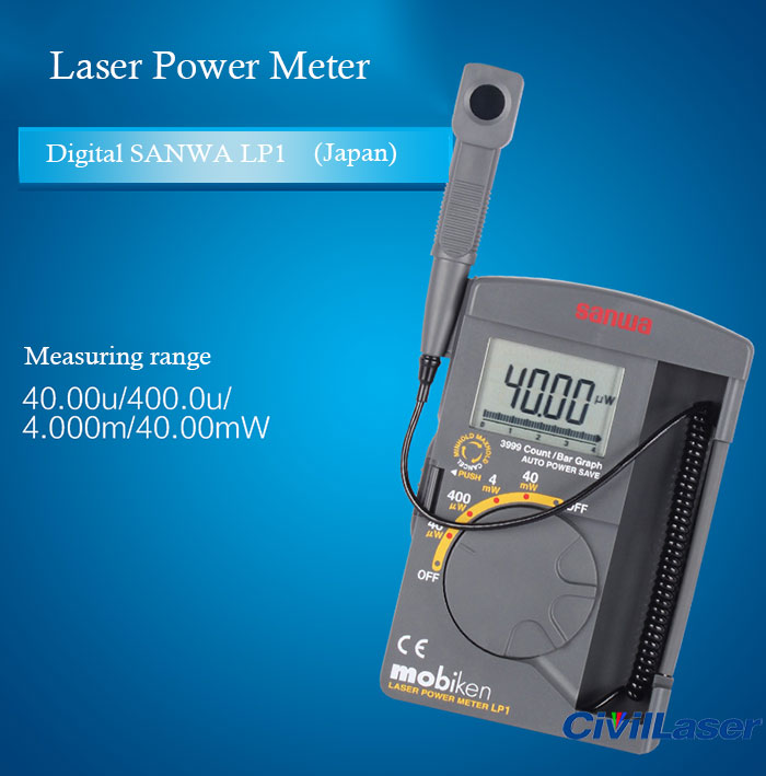 Digital SANWA LP1 مقياس طاقة الليزر Pocket optical sensor 400nm~1100nm 0.01uW~39.99mW